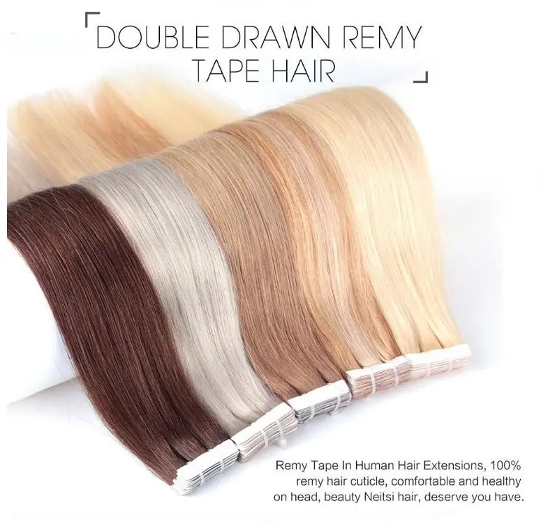 Indian Straight Tape-in Hair - Brown